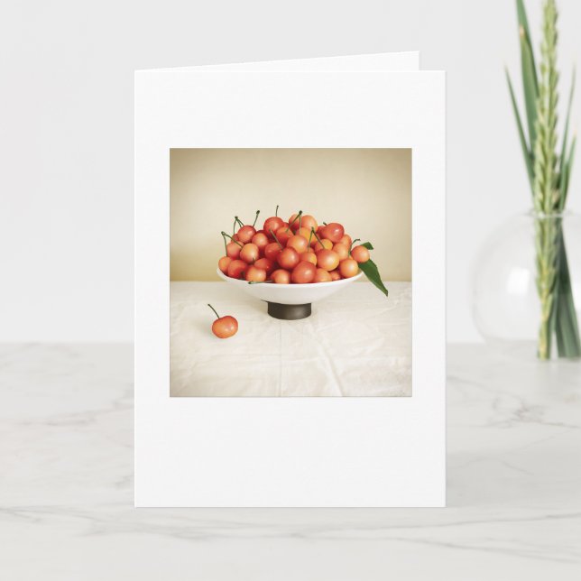 Carte Jardin Cerises Encore Vide Salutation (Devant)