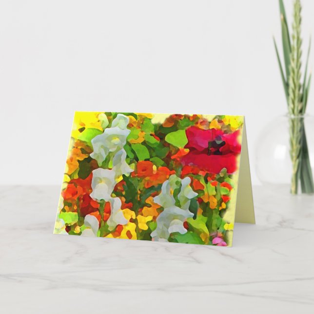 Carte Jardin coloré joyeux Anniversaire (Devant)