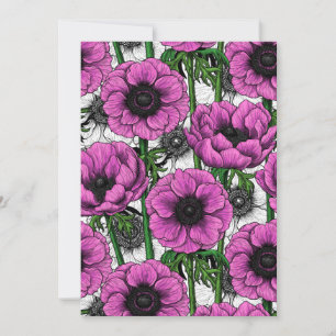 Carte Jardin d'anémone rose