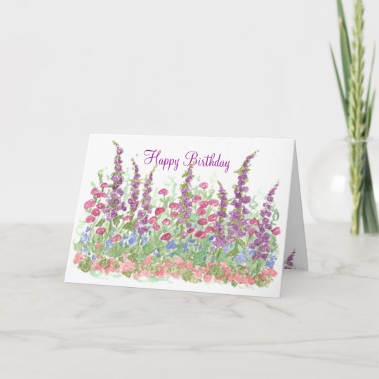 Carte Jardin D Aquarelle De Joyeux Anniversaire De Zazzle Ca