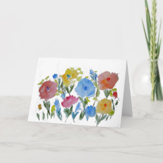 Carte Jardin d'aquarelle floral ~ Blanc à l'intérieur