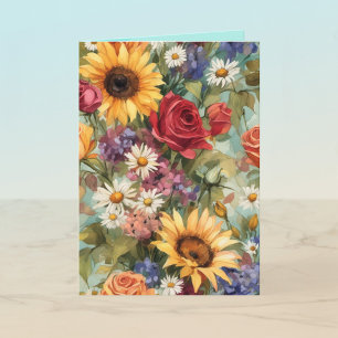 Carte Jardin de fleurs pour toutes occasions 