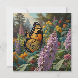 Carte Jardin de fleurs sauvages pastel élégant avec papi