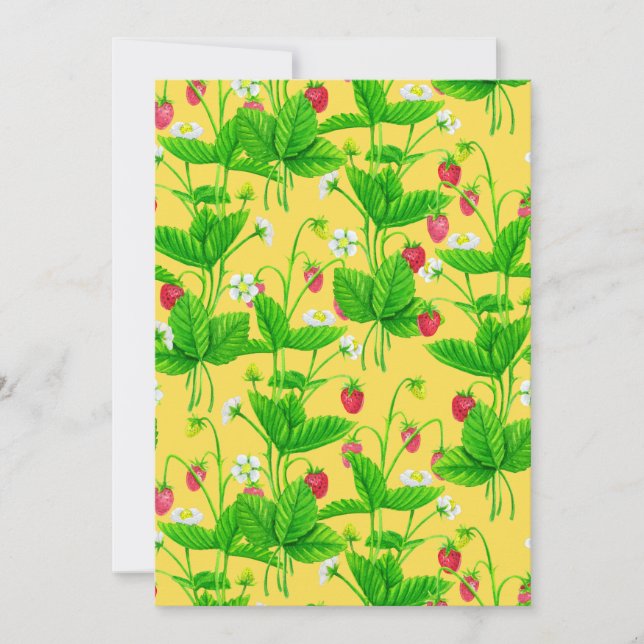 Carte Jardin de fraise sur jaune (Devant)