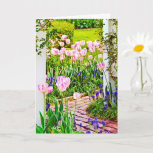 Carte Jardin de la Tulipe de printemps Anniversaire