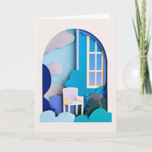 Carte Jardin de papier fantaisiste sérénité