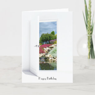 Carte Jardin de roche et cascade à l'anniversaire de por