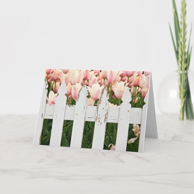 Carte Jardin de tulipe hollandaise rose (Devant)