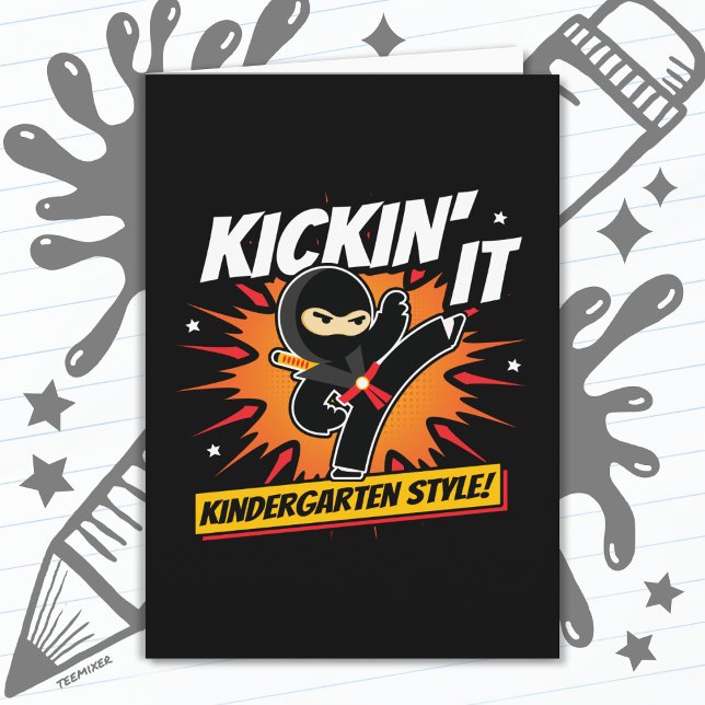Carte Jardin D'Enfants Ninja Tirer Un Coup D'Oeil Premie (Créateur téléchargé)