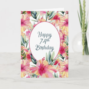 Carte Jardin d'Hibiscus pour 74e anniversaire