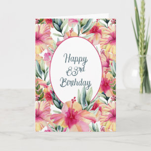 Carte Jardin d'Hibiscus pour 83ème anniversaire