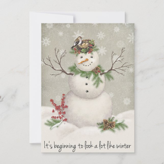 Carte jardin d'hiver vintage moderne snowboard (Devant)