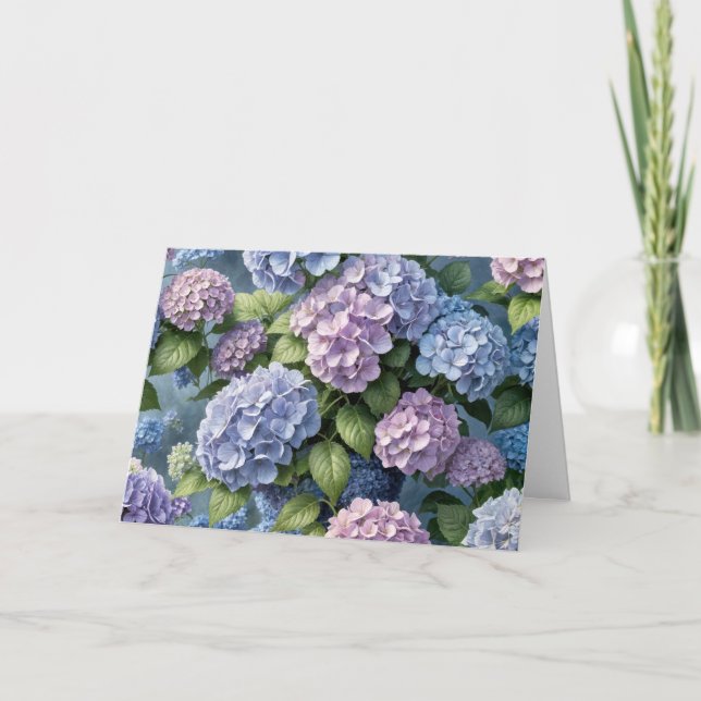 Carte Jardin d'Hydrangea Anniversaire (Devant)