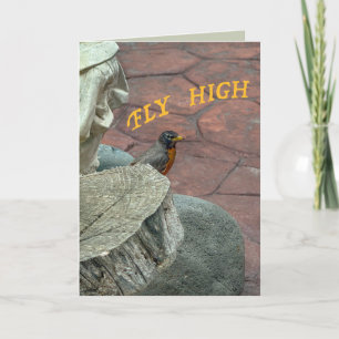Carte Jardin d'oiseaux Robin S'envole personnaliser anni