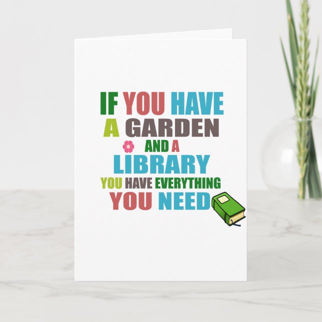 Carte Jardin et bibliothèque sont tout ce dont vous avez (Devant)