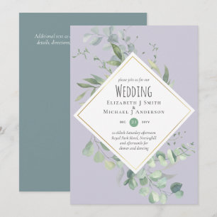 Carte Jardin Eucalyptus Verdure DUSTY Purple Mariage