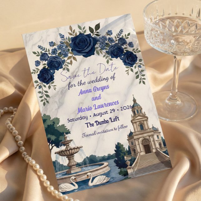 Carte Jardin Formel Classique Château & Cygnes (Créateur téléchargé)