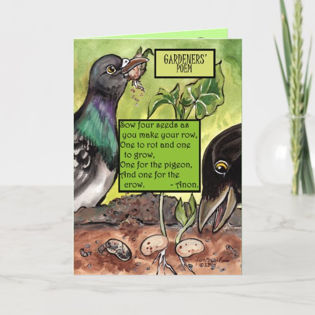 Carte Jardin Poème Graines Plantes Oiseaux du jardin Pri (Devant)