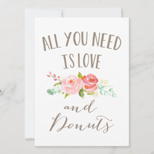 Carte Jardin rose Amour floral et beignets