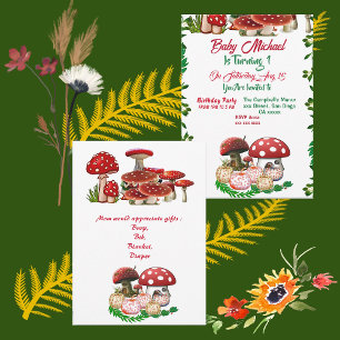 Carte Jardin Toadstool Automne Citrouille 1er anniversai