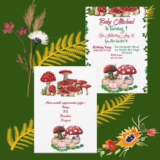 Carte Jardin Toadstool Automne Citrouille 1er anniversai