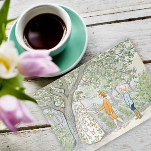 Carte Jardin vintage Enfants Little Lasse Elsa Beskow