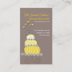 Carte jaune chic lunatique de profil de gâteau de