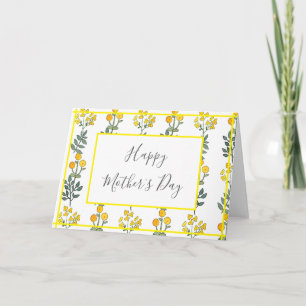 Carte jaune d'accent de fleurs