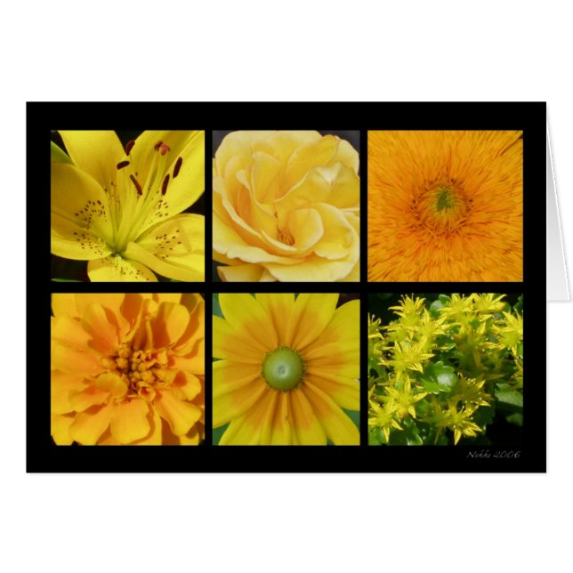 Carte jaune de fleur (Devant horizontal)