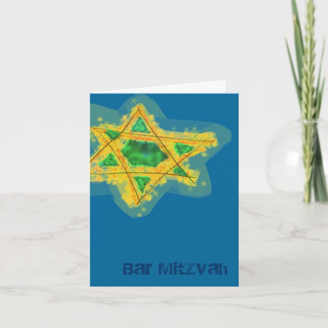 Carte jaune de Mitzvah de barre d'étoile (Devant)