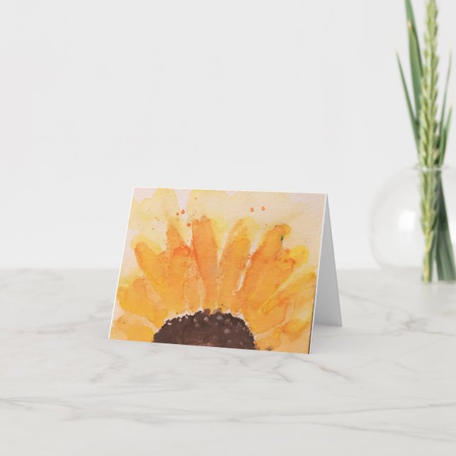 Carte Jaune jaune orangé couleur marron tournesol marron (Devant)
