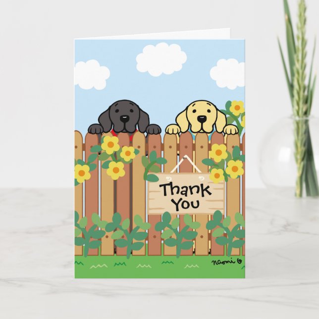 Carte Jaune Labrador Black Labrador Merci (Devant)
