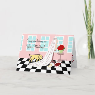 Carte Jaune Labrador Félicitations Mariage