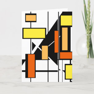 Carte Jaune Orange Noir Blanc Formes MCM Art