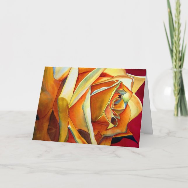 Carte Jaune Rose Art Mère avec poème (Devant)