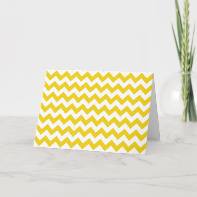 Carte Jaune Zigzag, Jaune Chevron, Motif géométrique (Devant)
