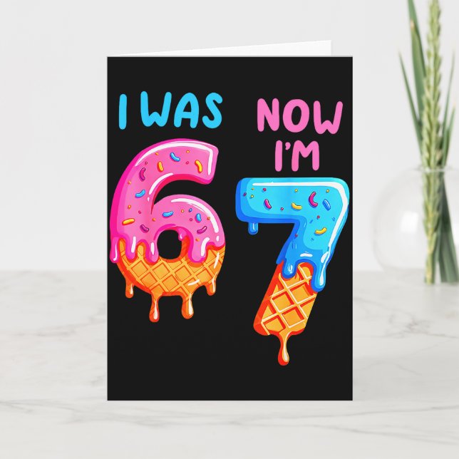 Carte J'avais 6 ans maintenant j'ai 7 ans 67 Six Sept Po (Devant)