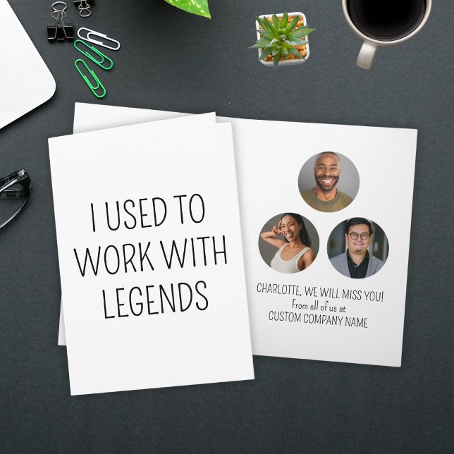 Carte J'Avais L'Habitude De Travailler Avec Legends 3 Co (I Used To Work With Legends 3 Coworker Photo Card
)
