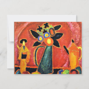 Carte Jawlensky - Fleur japonaise, peinture colorée