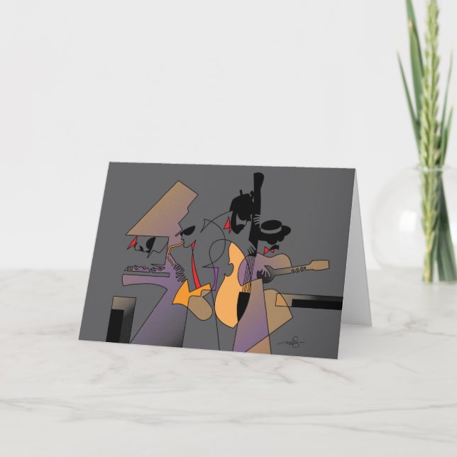 Carte Jazz et nuits Art Abstrait (Devant)