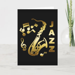 CARTE JAZZ NOIR ET OR
