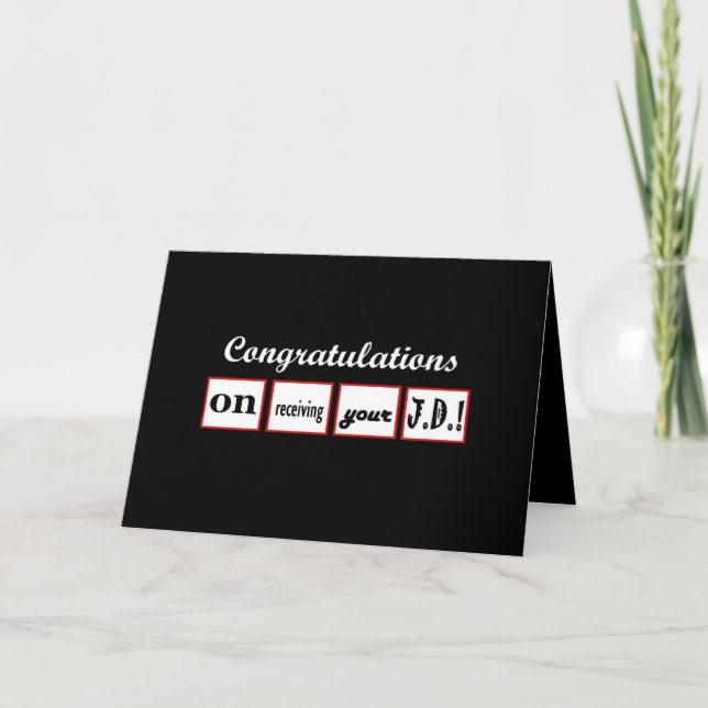 Carte JD Degree - NOM PERSONNALISÉ Félicitations - (Devant)