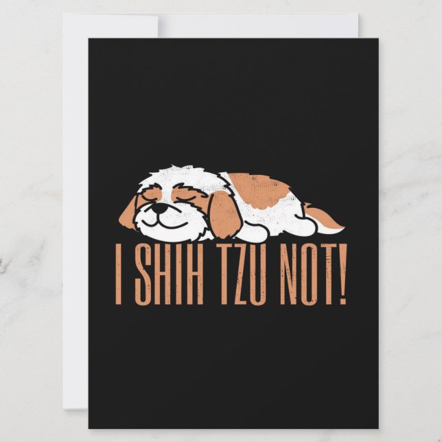 Carte Je chie tzu pas drôle de citation | Cadeau d'anniv (Devant)