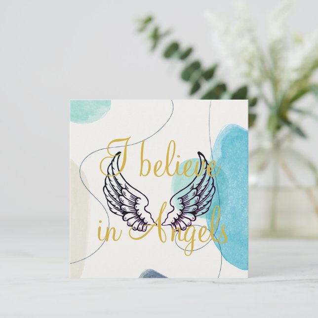 Carte Je crois aux anges Abstraits en arrière (Debout devant)