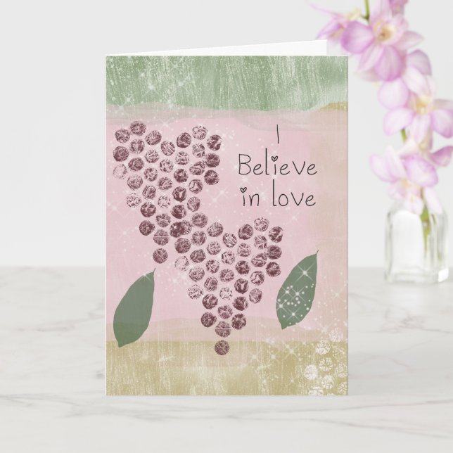 Carte Je crois aux coeurs d'amour (Orchidée)