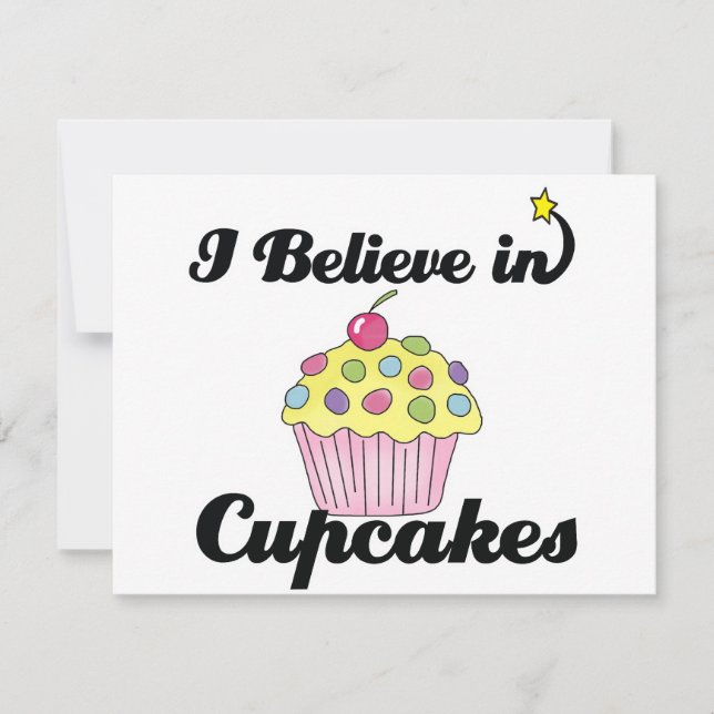 Carte je crois aux cupcakes (Devant)