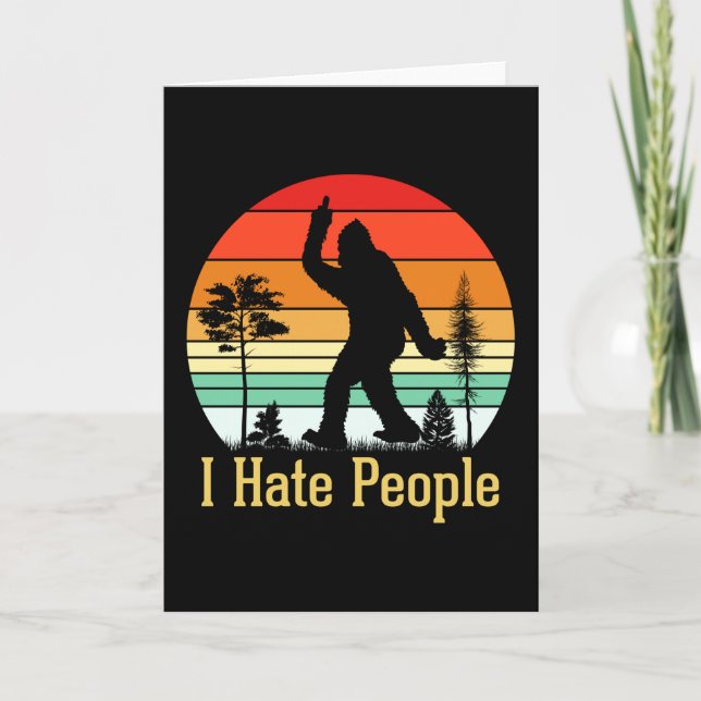 Carte Je déteste les gens | Bigfoot Retro (Devant)