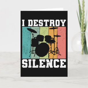 Carte Je détruit le silence déstabilisé tambour Vintage 