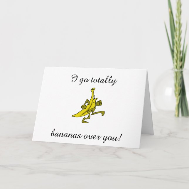 CARTE JE DEVIENS FOU DE TOI DIT LA BANANE (Devant)