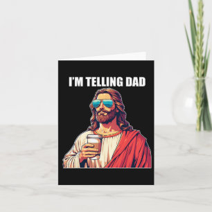 Carte Je dis à Papa T-shirt drôle religieux chrétien Jés